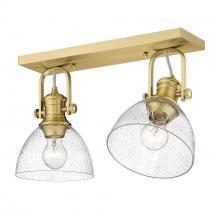 Golden Canada 3118-2SF BCB-SD - Hines 2 Light Semi-Flush in Brushed Champagne Bronze with Seeded Glass Shades