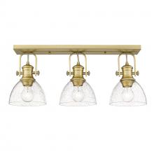 Golden Canada 3118-3SF BCB-SD - Hines 3-Light Semi-Flush in Brushed Champagne Bronze with Seeded Glass