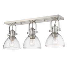 Golden Canada 3118-3SF PW-SD - Hines 3-Light Semi-Flush in Pewter with Seeded Glass