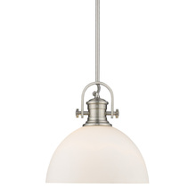 Golden Canada 3118-L PW-OP - Hines 1-Light Pendant in Pewter with Opal Glass