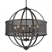 Golden Canada 3167-6 BLK-BLK - Colson BLK 6 Light Chandelier (with Matte Black shade) in Matte Black