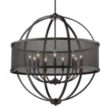 Golden Canada 3167-9 BLK-BLK - Colson BLK 9 Light Chandelier (with Matte Black shade) in Matte Black