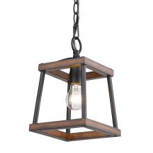 Golden Canada 3184-M1L NB-RO - Teagan Mini Pendant in Natural Black with Rustic Oak Accents