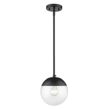 Golden Canada 3219-S BLK-BLK - Dixon Small Pendant in Matte Black with Clear Glass and Matte Black Cap