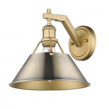 Golden Canada 3306-1W BCB-AB - Orwell BCB 1 Light Wall Sconce in Brushed Champagne Bronze with Aged Brass shade