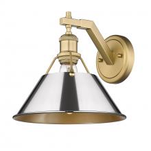 Golden Canada 3306-1W BCB-CH - Orwell BCB 1 Light Wall Sconce in Brushed Champagne Bronze with Chrome shade