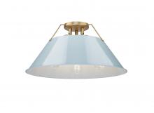 Golden Canada 3306-3FM BCB-DB - Orwell BCB 3 Light Flush Mount in Brushed Champagne Bronze with Dusky Blue shade