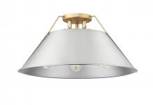 Golden Canada 3306-3FM BCB-PW - Orwell BCB 3 Light Flush Mount in Brushed Champagne Bronze with Pewter shade