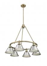 Golden Canada 3306-6 AB-PW - Orwell AB 6 Light Chandelier in Aged Brass with Pewter shades