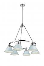 Golden Canada 3306-6 CH-DB - Orwell CH 6 Light Chandelier in Chrome with Dusky Blue shades