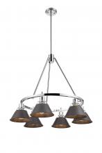 Golden Canada 3306-6 CH-RBZ - Orwell CH 6 Light Chandelier in Chrome with Rubbed Bronze shades