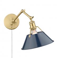 Golden Canada 3306-A1W BCB-NVY - Orwell BCB 1 Light Articulating Wall Sconce in Brushed Champagne Bronze with Matte Navy shade