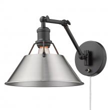 Golden Canada 3306-A1W BLK-PW - Orwell BLK 1 Light Articulating Wall Sconce in Matte Black with Pewter shade