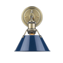 Golden Canada 3306-BA1 AB-NVY - Orwell AB 1 Light Bath Vanity in Aged Brass with Matte Navy shade