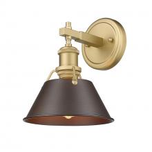 Golden Canada 3306-BA1 BCB-RBZ - Orwell BCB 1 Light Bath Vanity in Brushed Champagne Bronze with Rubbed Bronze shade