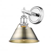 Golden Canada 3306-BA1 CH-AB - Orwell CH 1 Light Bath Vanity in Chrome with Aged Brass shade