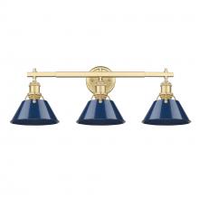 Golden Canada 3306-BA3 BCB-NVY - Orwell BCB 3 Light Bath Vanity in Brushed Champagne Bronze with Matte Navy shades