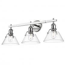 Golden Canada 3306-BA3 CH-CLR - Orwell CH 3 Light Bath Vanity in Chrome with Clear Glass