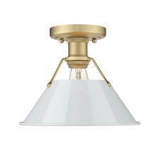 Golden Canada 3306-FM BCB-DB - Orwell BCB Flush Mount in Brushed Champagne Bronze with Dusky Blue shade