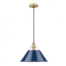 Golden Canada 3306-L BCB-NVY - Orwell BCB Large Pendant - 14 in Brushed Champagne Bronze with Matte Navy shade