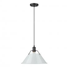 Golden Canada 3306-L BLK-DB - Orwell BLK Large Pendant - 14 in Matte Black with Dusky Blue shade