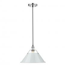 Golden Canada 3306-L CH-DB - Orwell CH Large Pendant - 14 in Chrome with Dusky Blue shade