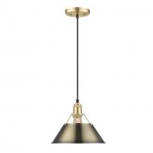 Golden Canada 3306-M BCB-AB - Orwell BCB Medium Pendant - 10 in Brushed Champagne Bronze with Aged Brass shade