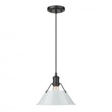 Golden Canada 3306-M BLK-DB - Orwell BLK Medium Pendant - 10 in Matte Black with Dusky Blue shade