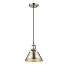 Golden Canada 3306-S AB-AB - Orwell AB Small Pendant - 7" in Aged Brass with Aged Brass shade