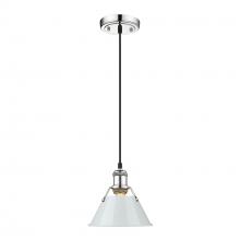 Golden Canada 3306-S CH-DB - Orwell CH Small Pendant - 7 in Chrome with Dusky Blue shade