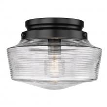 Golden Canada 3415-FM BLK-CLR - Holloway Flush Mount in Matte Black with Clear Glass Shade