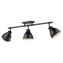 Golden Canada 3602-3SF BLK-BLK - Duncan 3 Light Semi-Flush - Track Light in Matte Black with a Matte Black Shades