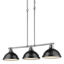 Golden Canada 3602-3LP CH-BLK - 3 Light Linear Pendant