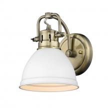 Golden Canada 3602-BA1 AB-WHT - Duncan 1 Light Bath Vanity in Aged Brass with a Matte White Shade