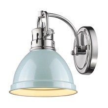 Golden Canada 3602-BA1 CH-SF - Duncan 1 Light Bath Vanity in Chrome with a Seafoam Shade