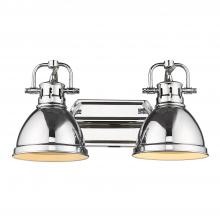 Golden Canada 3602-BA2 CH-CH - Duncan 2 Light Bath Vanity in Chrome with Chrome Shades