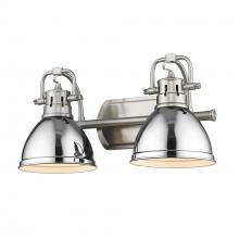 Golden Canada 3602-BA2 PW-CH - Duncan 2 Light Bath Vanity in Pewter with Chrome Shades