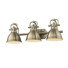 Golden Canada 3602-BA3 AB-AB - Duncan 3 Light Bath Vanity in Aged Brass with an Aged Brass Shade