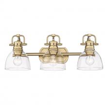 Golden Canada 3602-BA3 BCB-CLR - Duncan BCB 3 Light Bath Vanity in Brushed Champagne Bronze with Clear Glass Shade
