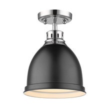 Golden Canada 3602-FM CH-BLK - Duncan Flush Mount in Chrome with a Matte Black Shade