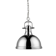 Golden Canada 3602-L CH-CH - Duncan 1 Light Pendant with Chain in Chrome with a Chrome Shade