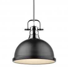 Golden Canada 3604-L CH-BLK - 1 Light Pendant with Rod