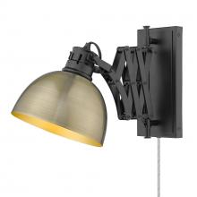 Golden Canada 3824-A1W BLK-AB - Hawthorn Articulating 1-Light Wall Sconce