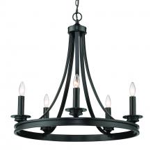 Golden Canada 3863-5 BLK - Saldano 5 Light Chandelier