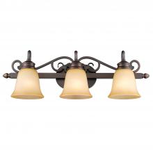 Golden Canada 4074-3 RBZ - Belle Meade 3 Light Bath Vanity in Rubbed Bronze with Tea Stone Glass