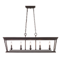 Golden Canada 4214-LP EB - Davenport 5 Light Linear Pendant in Etruscan Bronze