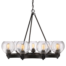 Golden Canada 4855-9 RBZ-SD - Galveston 9-Light Chandelier in Rubbed Bronze with Seeded Glass