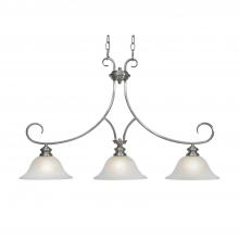 Golden Canada 6005-10 PW - Lancaster 3 Light Linear Pendant in Pewter with Marbled Glass