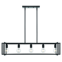 Golden Canada 6070-LP BLK-BLK - Tribeca Linear Pendant in Matte Black with Matte Black Accents