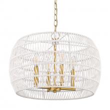 Golden Canada 6808-4 MBG-WR - Ellie 4 Light Chandelier in Modern Brushed Gold with Bleached White Raphia Rope Shade